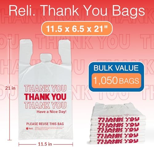 Reli. Plastic Bags Thank You (1050 Count)