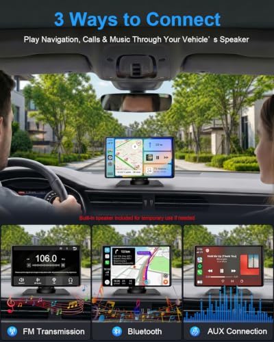 9" CarPlay Screen for Car, Wireless Apple CarPlay & Android Auto