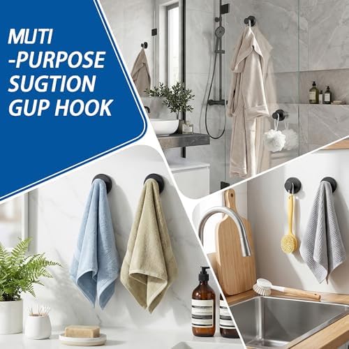 klasit Suction Cup Hooks for Shower, No-Drill Towel & Robe Hooks