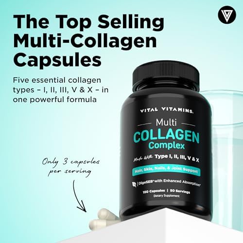 Vital Vitamins Multi Collagen Peptides Complex for Women & Men, 150 Pills