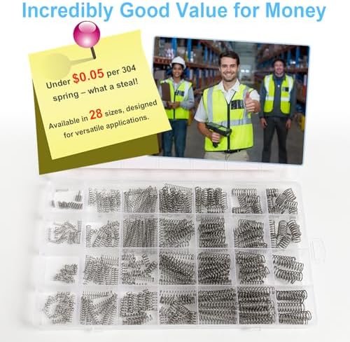 390Pcs Small Compression Springs Kit, 28 Sizes Assorted