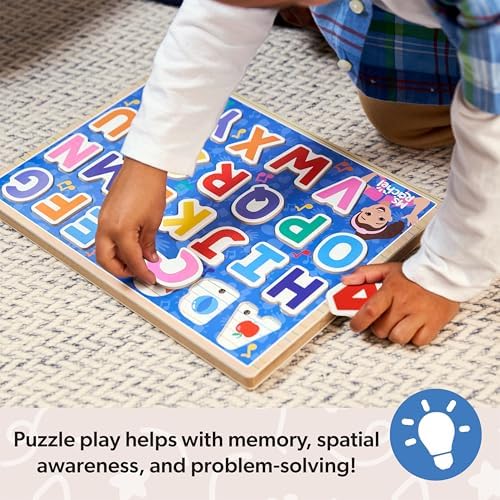 Melissa & Doug® Ms. Rachel™ Wooden Phonics Alphabet Sound Puzzle with Light-Activated Sound Effects, 26-Piece Toddler Toys for Boys and Girls Ages 2+ Years - FSC Certified