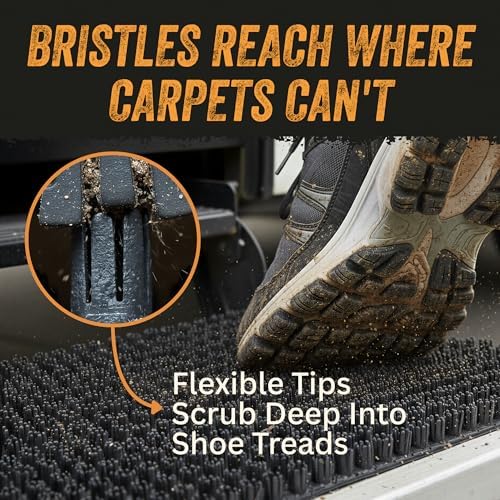 TrailScrubber RV Step Covers, Boot Brush Scrubber Mat for Camper Steps