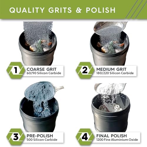 Polly Plastics Rock Tumbler Grit and Polish Refill & Ceramic Tumbling Filler Media - Silicone Carbide Polisher Grit - Rock Polish Supplies & Accessories