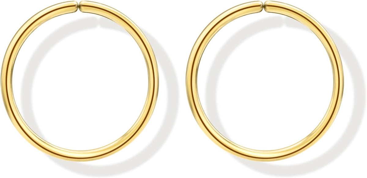 Small Gold or Sterling Silver Huggie Hoop Earrings for Women Cartilage Nose Helix Tragus