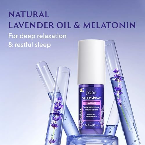 Lavender Sleep Spray with Melatonin - Natural Pillow Mist for Deep Sleep - Calming Lavender Linen Bed Spray for Adults, Gifts for Teen Girls and Women