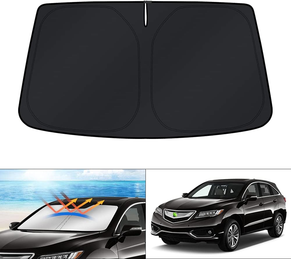 KUST Windshield Sun Shade for 2017-2026 Tesla Model Y/Model 3 Sunshade Accessories (Fit 2025-2026 Model Y Juniper / 2024 Model 3 Highland) Upgraded Foldable Sunshade, Blocks UV Rays Keep Car Cool