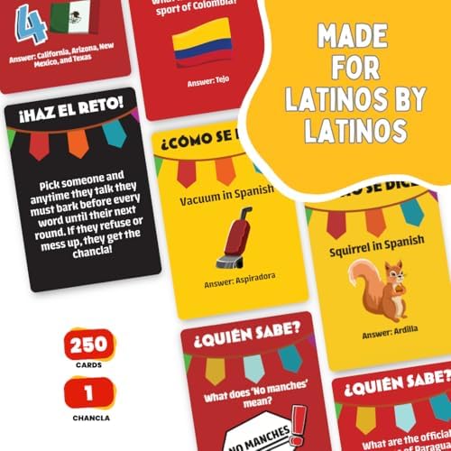 Viral Studios ¿Cómo Se Dice? – Hilarious Spanish Party Card Game, “Chancla” Included | Funny Latino Game for Families & Adults Game Night | Spanish Trivia for No Sabo Kids | 3+ Players