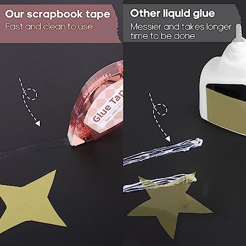 Secopad Scrapbook Tape, Glue Tape for Crafts, 4 Pack, Light-Colored Shell