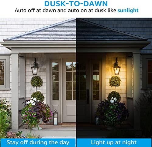 TORCHSTAR 4-Pack Dusk to Dawn LED Light Bulb Outdoor, A19, 2700K