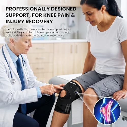 Galvaran Knee Brace for Men & Women - ACL, MCL, Meniscus Tear Support & Arthritis Pain Relief - Stabilizing Knee Braces Support with Side Stabilizers & Patella Gel Pad