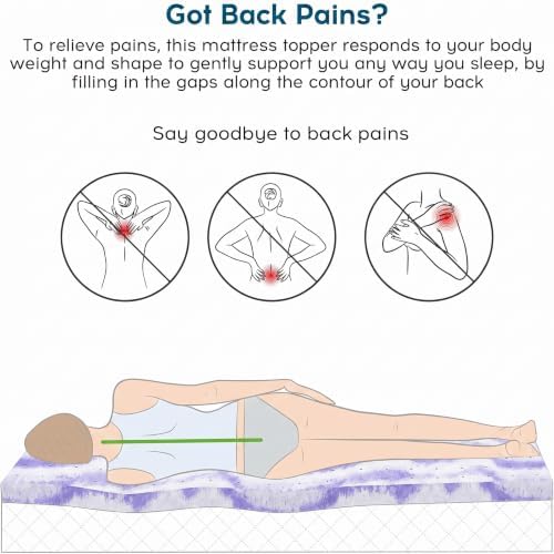 BedsPick Mattress Topper Twin XL - 3 inch Gel Infused Memory Foam XL Twin Mattress Toppers,Soft Foam Pad Toppers for Pressure Relief,CertiPUR Certified,Dorm Room Essentials,Twin XL Size