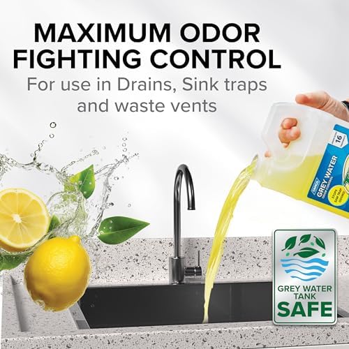 Camco TST RV Grey Water Odor Control - Lemon Scent - 64oz - Made in the USA