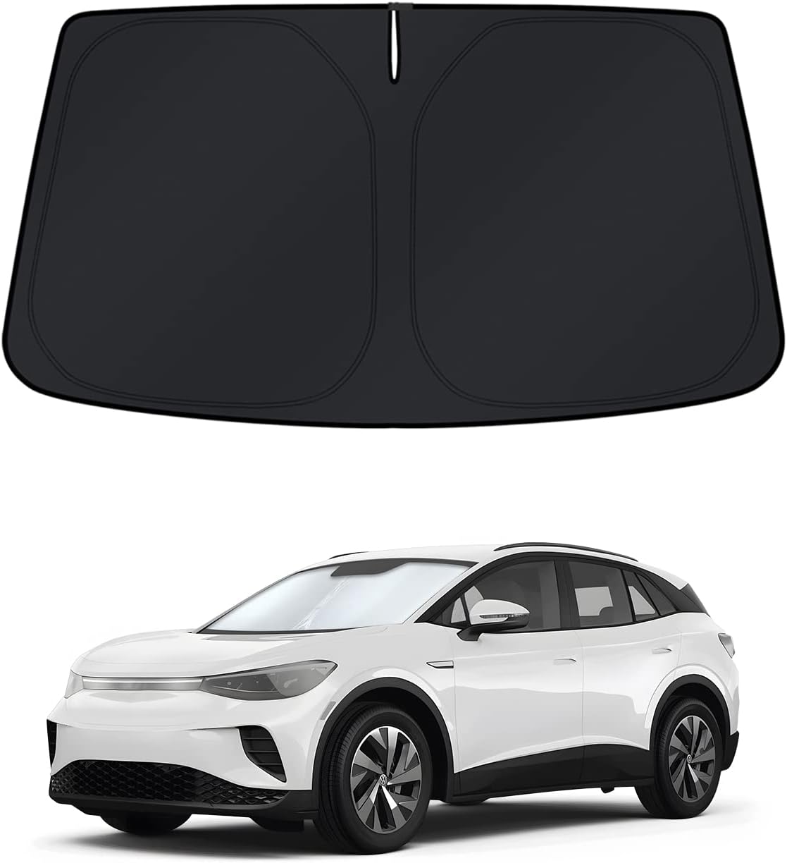 KUST Windshield Sun Shade for 2017-2026 Tesla Model Y/Model 3 Sunshade Accessories (Fit 2025-2026 Model Y Juniper / 2024 Model 3 Highland) Upgraded Foldable Sunshade, Blocks UV Rays Keep Car Cool