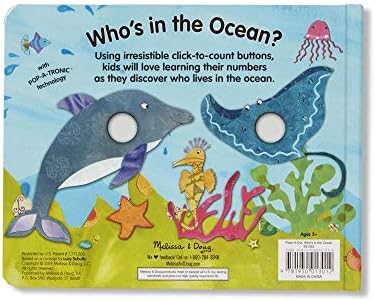 Melissa & Doug Poke-a-Dot! Who’s in the Ocean? Interactive Children's Board Book with Buttons to Pop, Educational Sensory Toy for Toddlers & Preschoolers Ages 3+ - FSC Certified