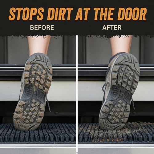 TrailScrubber RV Step Covers, Boot Brush Scrubber Mat for Camper Steps