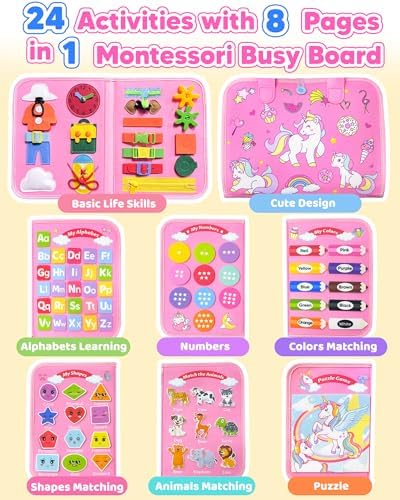 Walenty Busy Board Montessori Toys for Toddler Girl Birthday Gifts