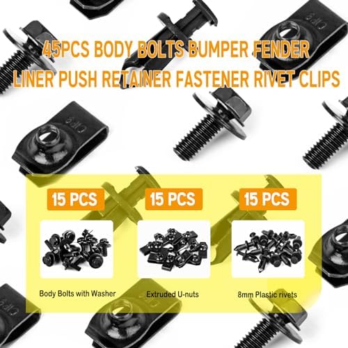 Xislet 45PCS Universal Engine Under Cover Splash Shield Guard Body Bolts
