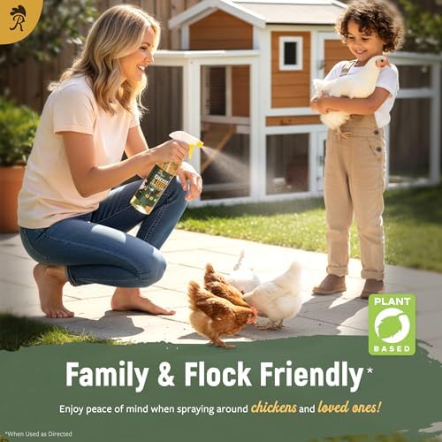 Reliant Pet Chicken and Coop Poultry Spray for Mite's Lice Ticks Fleas and Flies - Dust Mite Spray 16oz - Chicken Coop Fly Spray - Made in USA - Chicken Coop Accessories