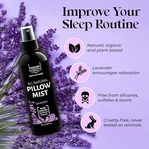 Aromasong Lavender Pillow Spray for Sleeping - All Natural Calming Linen & Bedtime Sleep Mist for Deep Sleep - Pillow Spray Aromatherapy with Botanical Essential Oils for Relaxing Stress
