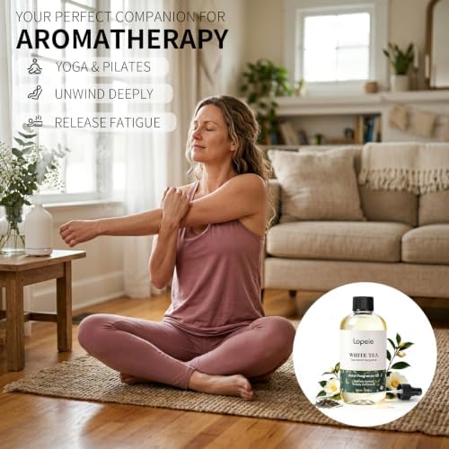 Lopeie White Tea Diffuser Oil – Essential Oil for Diffuser, Air Freshener & Room Spray – Long-Lasting with Notes of Tea, Neroli & Bergamot – Hotel Scent for Ultrasonic & Waterless Diffusers, 8.5 fl.oz