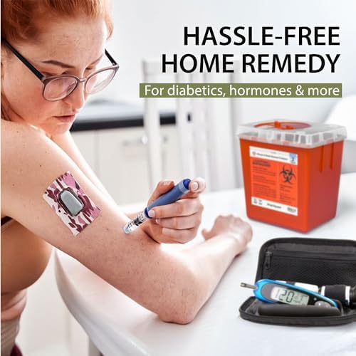 Sharps Container, Sharps Containers for Home Use, Needle Disposal Containers, Sharps Disposal Container, Biohazard Containers, Small Sharps Container - 2 Quart