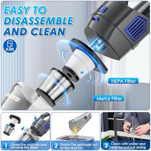Gxzsk Handheld Vacuum Cordless, Hand Held Car Vacuum Cleaner, Hand Vacuum