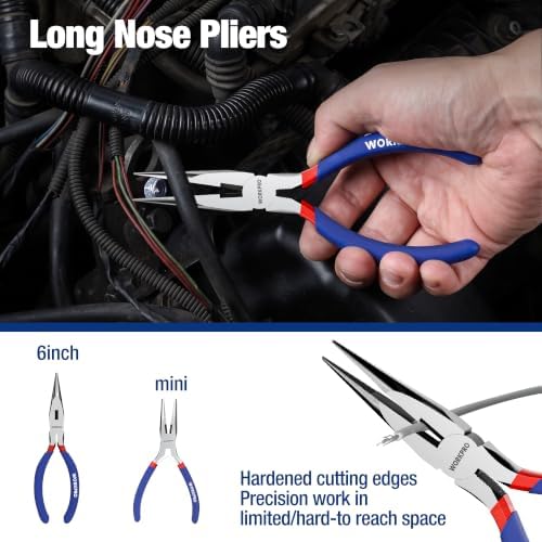 WORKPRO 7-Piece Pliers Set, Pliers Tool Set with Comfort Grip, Blue