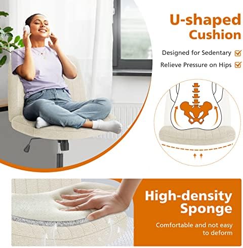 Sweetcrispy Criss Cross Chair, Armless Office Desk Chair