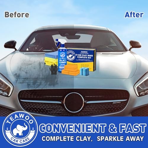 TEAWOO Clay Bar Kit, Car Detailing Kit for Car Detailing Cleaning