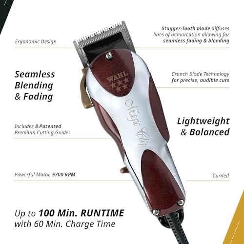 Wahl Professional 5 Star Magic Clip Corded Fade Clipper for Men,Model 8451