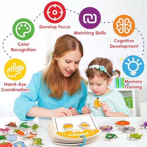 Montessori Busy Book Color Sorting Toys for Toddlers 2-4 Years