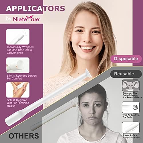 Nieteyrue Disposable Suppository Applicators Individually Wrapped Hygienic Fit to Size 00 Cap-sules and Many Shapes of Suppositories, Tablets Feminine Care Applicators from (20 Counts)