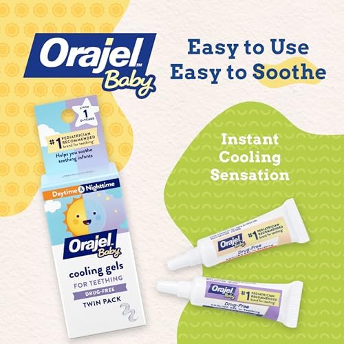 Orajel Baby Daytime & Nighttime Cooling Gels for Teething, 0.18 Oz, 2-Pack