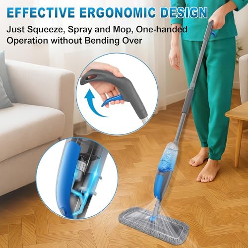 BPAWA Spray Mops for Floor Cleaning: Microfiber Wet Mop for Hardwood Tile