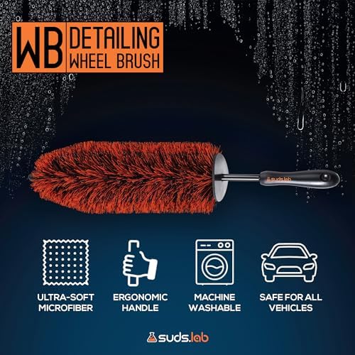 Suds Lab WB Premium Detailing Wheel Brush, Ultra-Soft, 17.7", All Vehicles