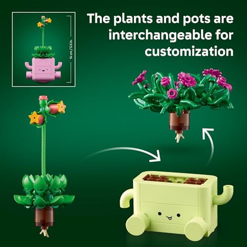 LEGO Botanicals Rocking Plants - Building Toy for Kids, Girls & Boys, Ages 9+ - Decor for Dorm Desk or Shelf - Housewarming Gift Ideas - 11506