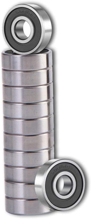 SHKI 20 Pcs 608 2RS Ball Bearings – Bearing Steel and Double Rubber Sealed Miniature Deep Groove Ball Bearings (8mm x 22mm x 7mm) (608 2RS)