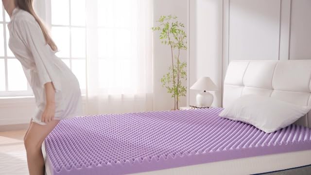 SINWEEK 2 Inch Egg Crate Memory Foam Mattress Topper Twin Size, Soft Mattress Pad for Back Pain Relief, Bed Topper, CertiPUR-US Certified
