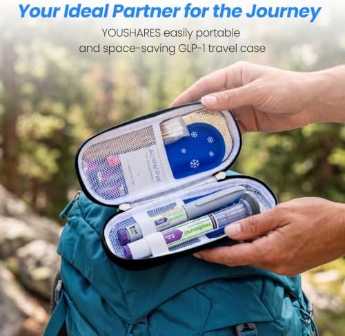 YOUSHARES GLP-1 Cooler Travel Case for 2 Zepbound, Mounjaro & Insulin Pens