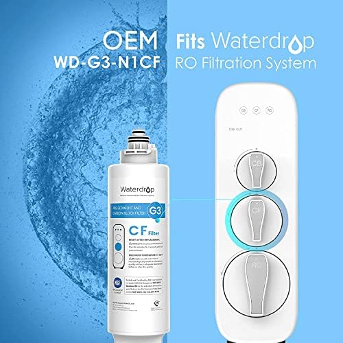 Waterdrop G3-N1CF Filter, Replacement for G3-W & G3P600 & G3P800 RO System