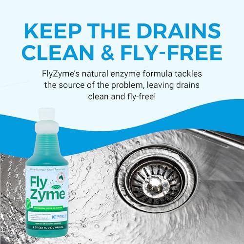 Fly-Zyme Enzyme Drain Cleaner Gel for Pipes, Fruit Flies & Odors, 32 fl oz
