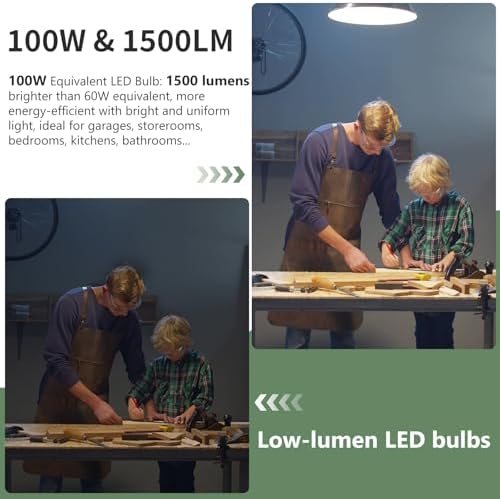 evelor 6-Packs A19 LED Light Bulbs,100 Watt Equivalent Daylight 5000K Bright Bulbs Efficient 13W,1500 Lumens E26 Base, Non-Dimmable, 15000-Hour Lifespan for Bedroom, Living Room, Office