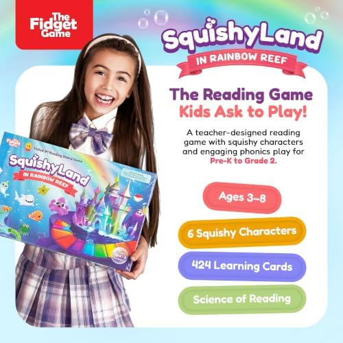 The Fidget Game SquishyLand in Rainbow Reef Board Game, Pre-K to 2nd Grade