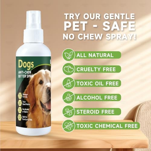 2 Bottles, Bitter Dog No Chew Spray, Bitter Dog Training Aid for Furniture & Carpet, Puppy Corrector & Behavior Spray for Dogs & Puppies, Discourage Peeing, Biting, Chewing & Licking Injuries