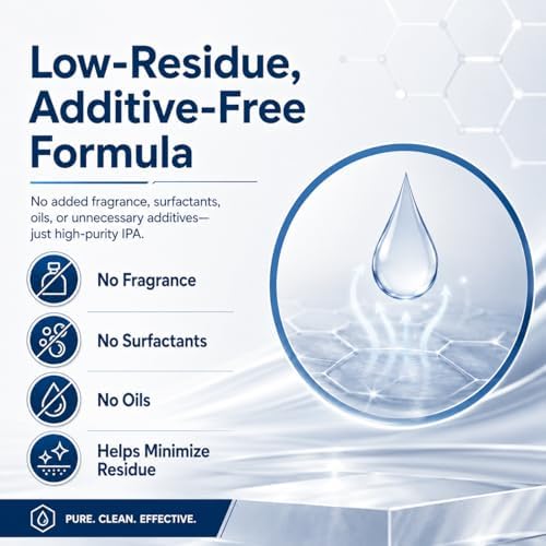 Nanoskin 99.9% Isopropyl Alcohol (IPA) – High-Purity Technical Grade Alcohol for Industrial & Laboratory Use, Fast Evaporating, Low-Residue Formula – 13.5 fl oz (400 mL), Single Pack