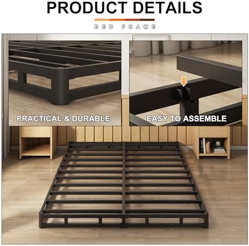 EMODA 5 Inch Box Spring Queen Size Mattress Foundation with Fabric Cover