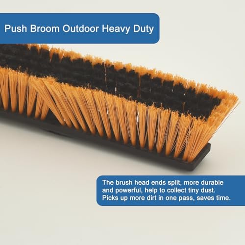 PBHEPJ 18 Inchs Push Broom Outdoor Heavy Duty, Shop Broom with 60" Long Handle for Cleaning Outdoor or Indoor Tile, Garage, Shop, Deck, Concrete, Wood, Stone, Patio Floor