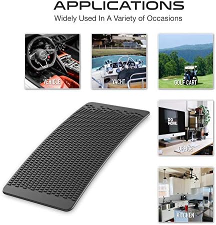 Car Dashboard Non Slip Mat, JIMISHA Anti Slip Pad, Anti Slide Sticky Dash Pad, Multifunctional Fixate Gripping Gel Pad for Radar Detector, Cell Phone, Keys, Glass, GPS, Coins 6.3x2.8 inch (2 Pack)