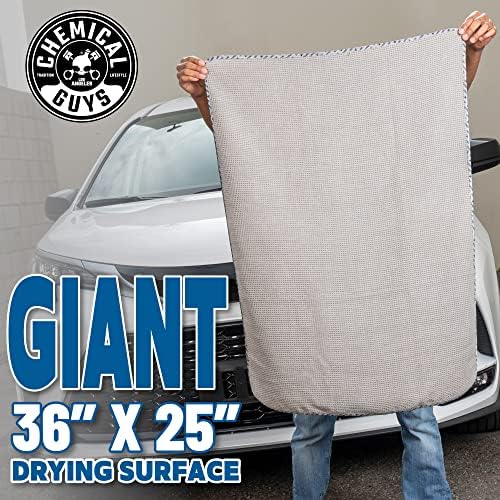 Chemical Guys, Waffle Weave Gray Matter Microfiber Drying Towel, 25 x 36 in